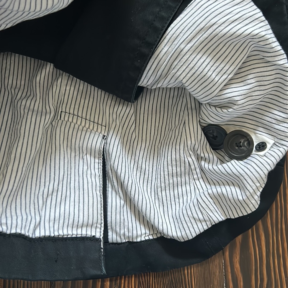 Black Gap Collared Button Up Cotton Raincoat Pea … - image 4